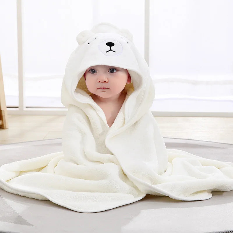 Hooded Swaddle Wrap Cartoon Baby Bath Towels Soft Newborn Towel Blanket Cute Toddler Bathrobe Warm Sleeping Bed Set Boys Girls