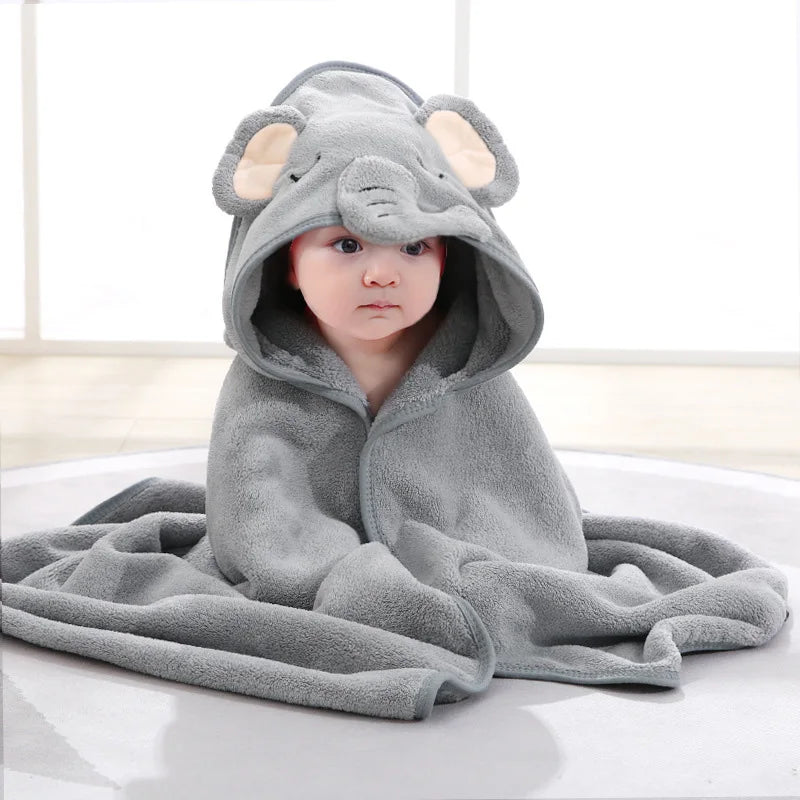 Hooded Swaddle Wrap Cartoon Baby Bath Towels Soft Newborn Towel Blanket Cute Toddler Bathrobe Warm Sleeping Bed Set Boys Girls