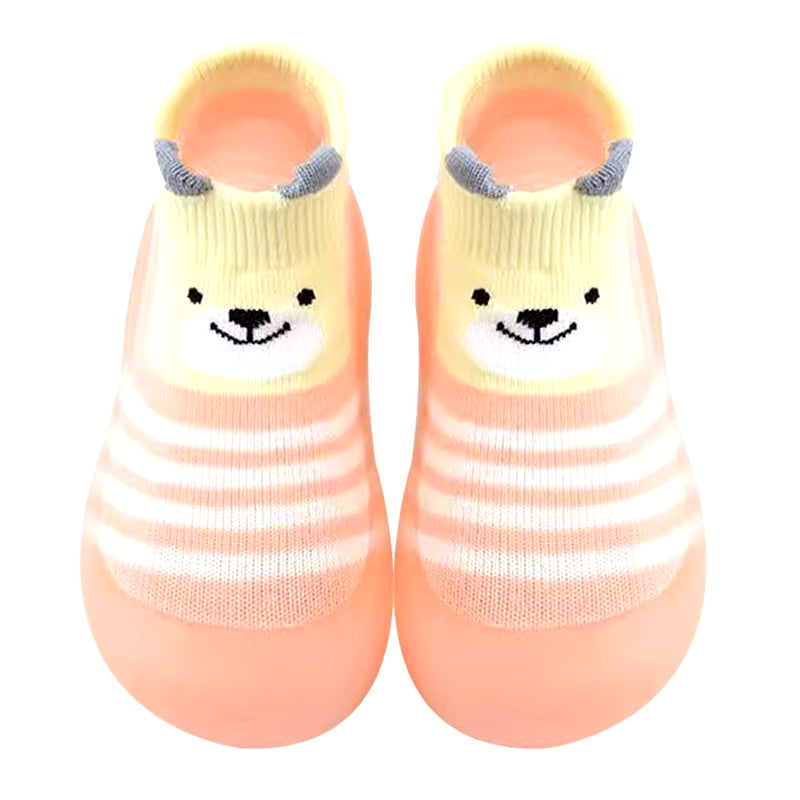 Cartoon Toddler Shoes Animal Pattern Non-Slip Silicone Sole Baby Floor Socks Breathable Casual Cotton Baby Boys Girls Shoes