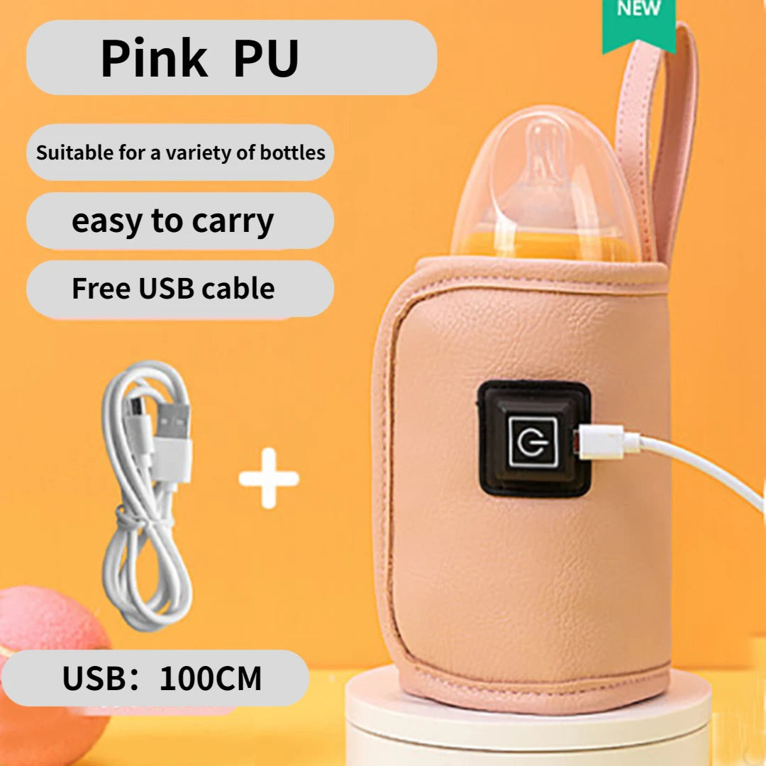 Baby Bottle Warmer 3-Speed Adjustment Baby Bottle Cup Warmer Car Portable USB Bottle Warmer Baby and Children Outdoor Travel