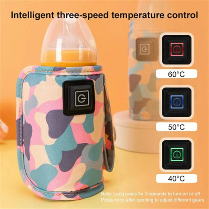 Baby Bottle Warmer 3-Speed Adjustment Baby Bottle Cup Warmer Car Portable USB Bottle Warmer Baby and Children Outdoor Travel